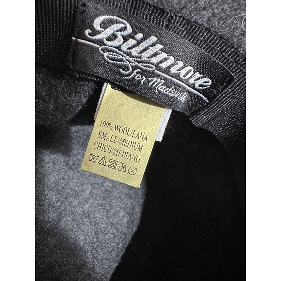 Biltmore for Madewell Women’s Hat 100% Wool Dark Grey Governor Fedora S/M VTG - Picture 8 of 10